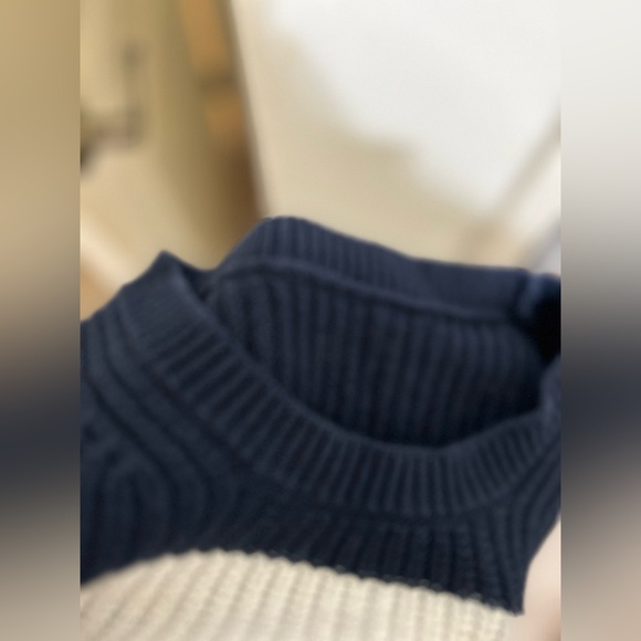 COPY - J CREW Cotton-Cashmere Fisherman Crewneck Sweater in Striped NWOT. - Picture 8 of 9